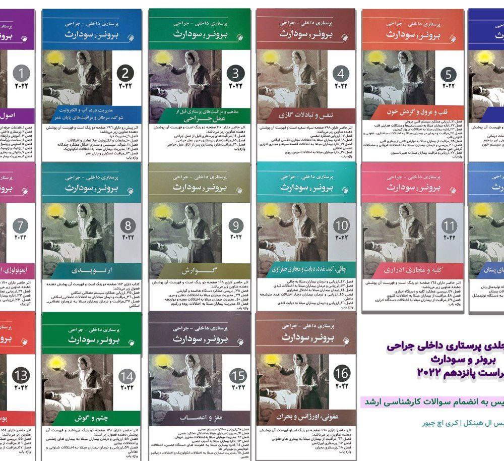 کتاب ترجمه کامل پرستاری داخلی جراحی برونر سودارث 2022 (16 جلدی) ویراست پانزدهم